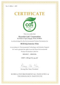 Bodaq Interior Film Carbon Footprint Certificate (pic)